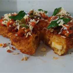 Indomie cheese croquette with smoked beef and vegetable
