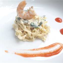 Creamy spinach with shrimp 