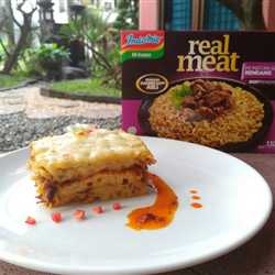 Indomie lasagna rendang (real meat) 
