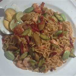 Indomie tumis pete pedas